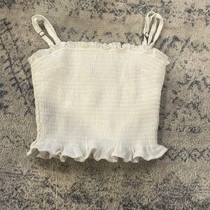 White Hollister cropped tank top